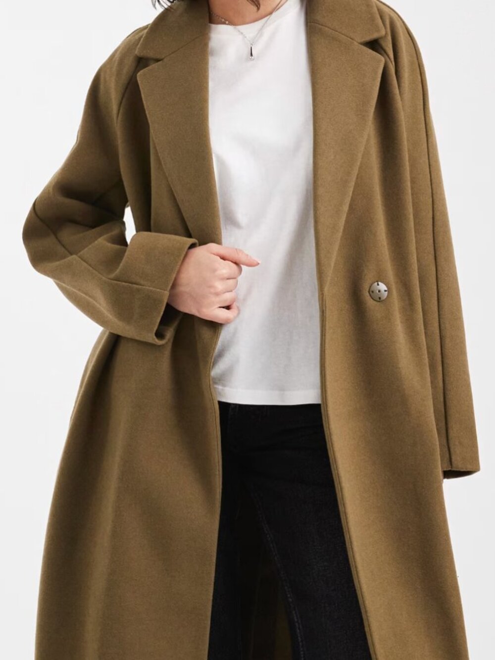 Religion Olive Green Wool Blend Long Coat